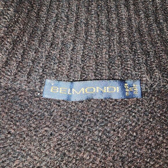 Belmondi Made in Italy Brown Wool Blend Full Zip Cardigan Sweater - Picture 3 of 8